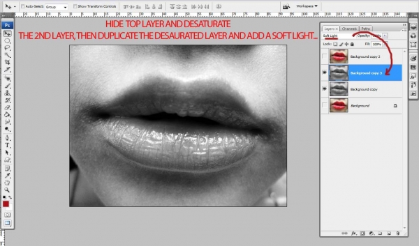 Creation of Lips: Step 2